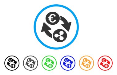 Euro Döviz yuvarlak simge dalgalanma