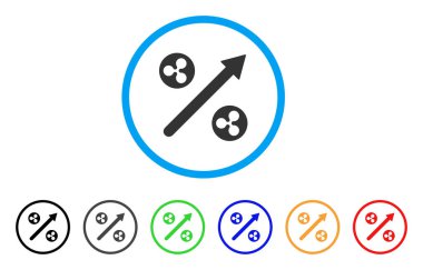 Dalgalanma büyümek ok yuvarlak simgesi