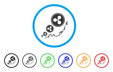 Enflasyon grafik yuvarlak simge dalgalanma
