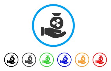 Dalgalanma yatırım el yuvarlak simgesi