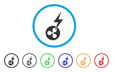 Yıldırım çarpması yuvarlak simge dalgalanma