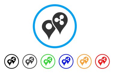 Harita işaretleri yuvarlak simge dalgalanma