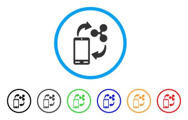 Mobil bankacılık yuvarlak simge dalgalanma