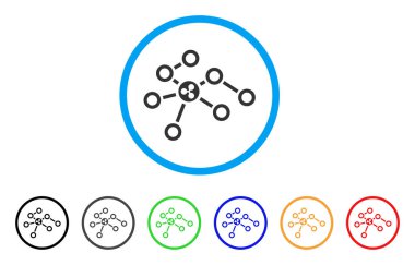 Ağ düğümleri yuvarlak simge dalgalanma