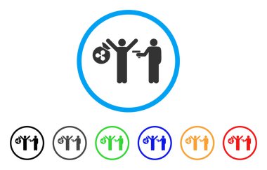 Hırsız tutuklama yuvarlak simge dalgalanma