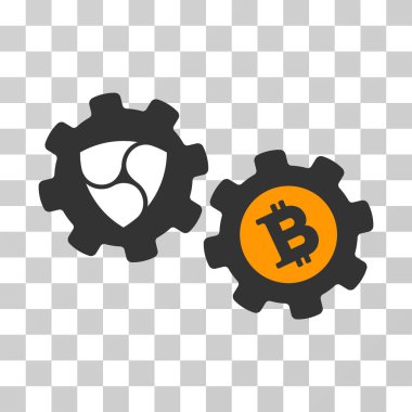 Nem Bitcoin dönüşüm motoru vektör simgesi