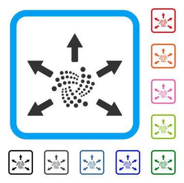 Iota harcamak okları çerçeveli simgesi