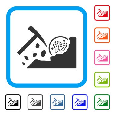 Iota taş madencilik simgesi çerçeveli