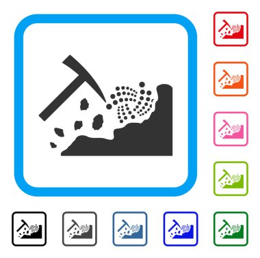 Iota taş madencilik simgesi çerçeveli