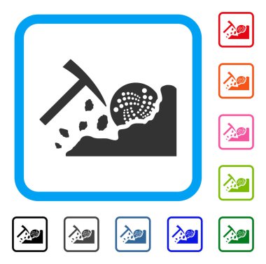 Iota taş madencilik simgesi çerçeveli