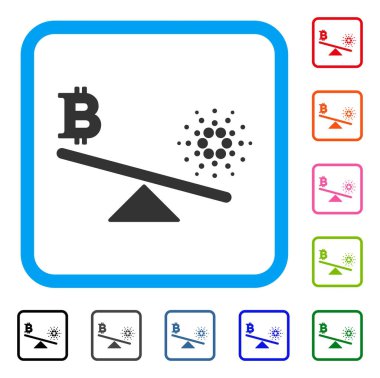 Bitcoin Cardano denge çerçeveli simgesi salıncaklar