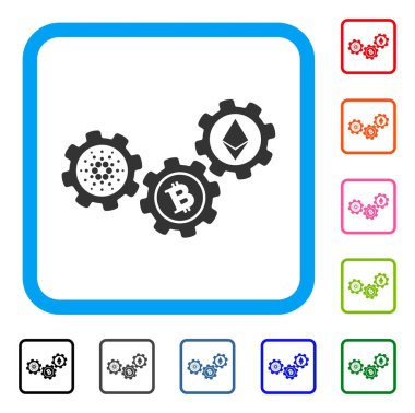 Cardano Cryptocurrency motoru simgesini çerçeveli