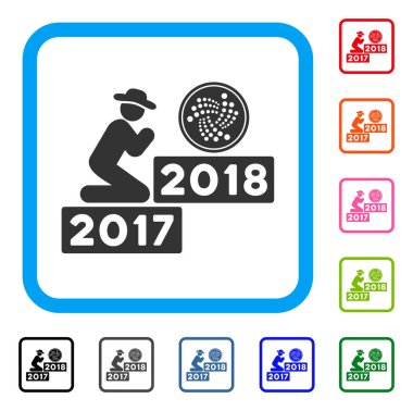 Kişi dua Iota sikke 2018 çerçeveli simgesi