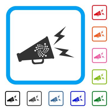 Iota uyarı megafon simgesi çerçeveli