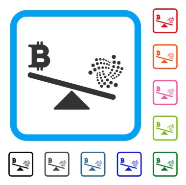 Iota Bitcoin denge ölçek simgesi çerçeveli