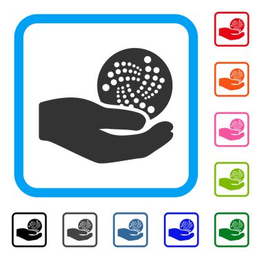 Iota bağış el simgesi çerçeveli