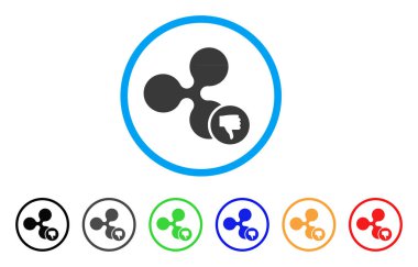 Dalgalanma başparmak aşağı yuvarlak simge