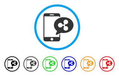 Smartphone dalgalanma mesaj simgesi yuvarlak