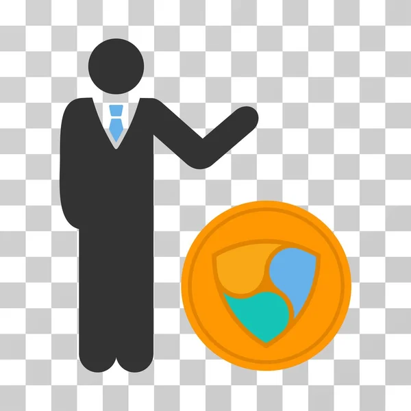 Hombre de negocios Mostrar Nem Moneda Vector Icono — Vector de stock