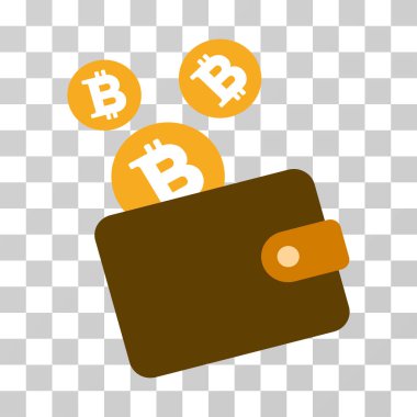 Bitcoin çanta vektör simgesi