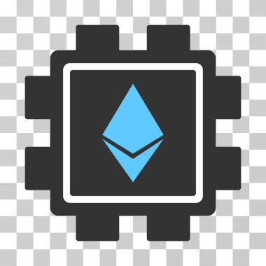 Ethereum kristal havuzu vektör simge madencilik