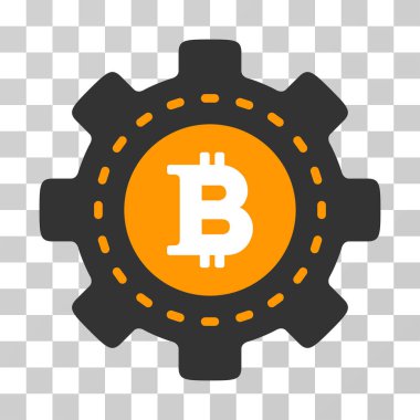 Bitcoin yapılandırma dişli vektör simgesi