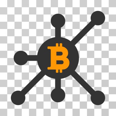 Bitcoin düğüm vektör simgesi