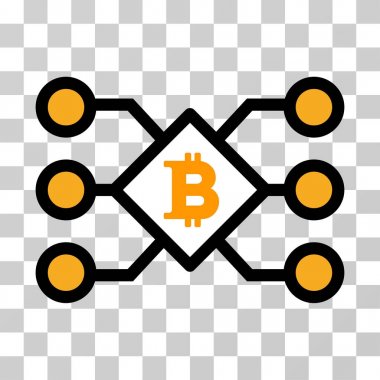 Bitcoin havuzu düğümleri vektör simgesi