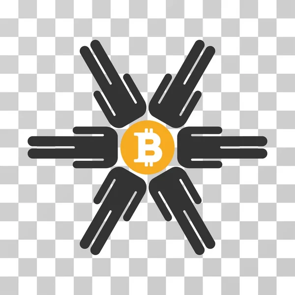 Ícone de vetor comunitário Bitcoin Pool —  Vetores de Stock