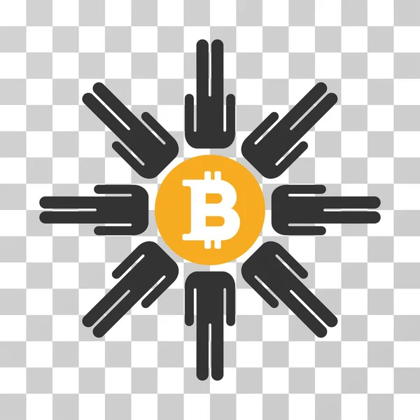 Bitcoin Pool Users Vector Icon — Stock Vector