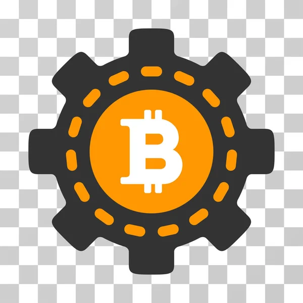Bitcoin 設定歯車のベクトル アイコン — ストックベクタ