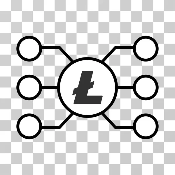 Litecoin Masternode 链接矢量图标 — 图库矢量图片