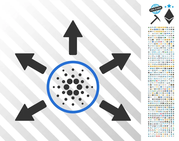 Cardano terjesztési nyilak lapos ikon bónusz — Stock Vector