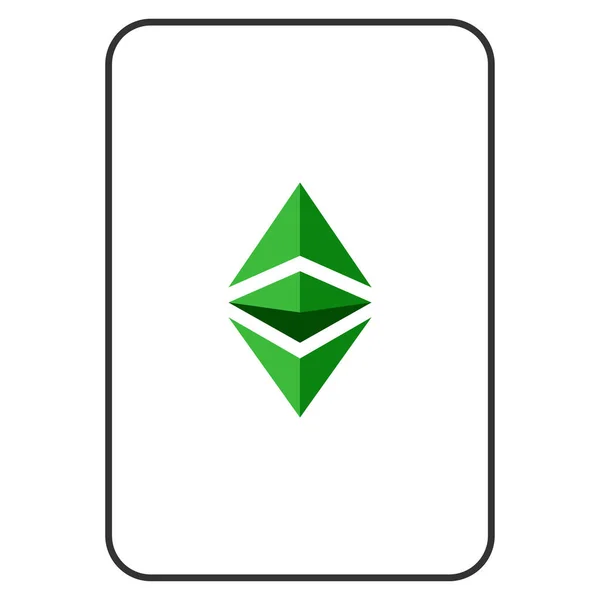 Ethereum Crystal Playing Card — Stock Vector