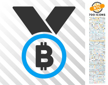 Bitcoin madalya Bonus ile şeritler düz simgesiyle