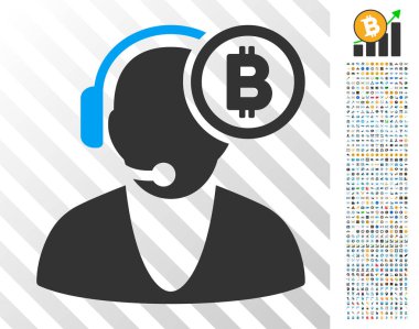 Bonus ile Bitcoin operatör düz simgesi