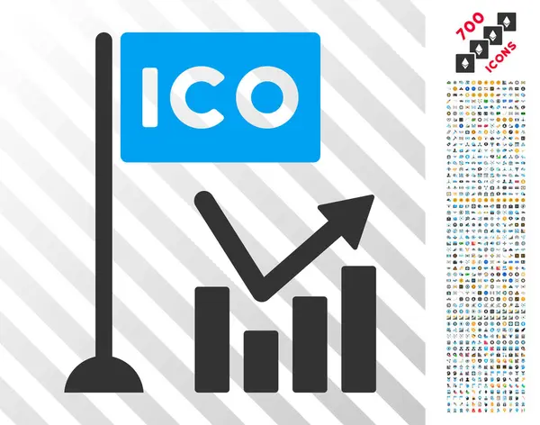 Ico Trend diagram lapos ikon bónusz — Stock Vector