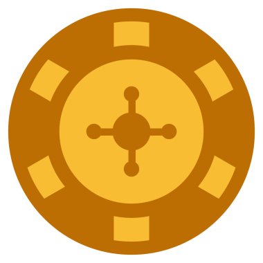 Kumarhane çipi düz simgesi