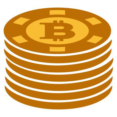 Bitcoin Casino Chips düz simgesi