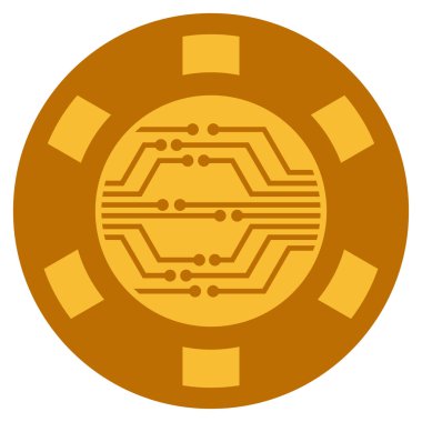 Elektronik Casino çip düz simgesi