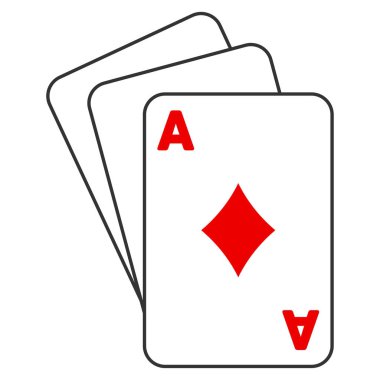 Ace kart düz simgesi