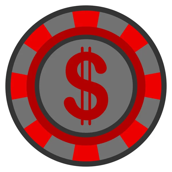 Dolaru Casino čip ploché ikony — Stockový vektor