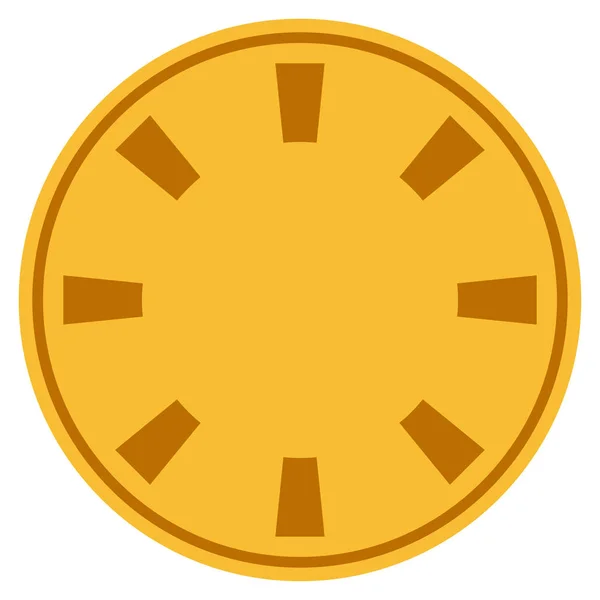Casino chip platte pictogram — Stockvector