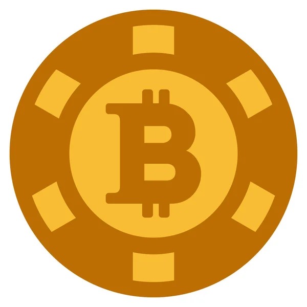Bitcoin Casino Chip flache Ikone — Stockvektor