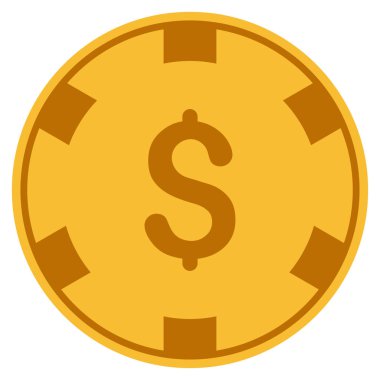 Dolar Casino çip düz simgesi