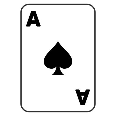 Maça As oyun kağıdı düz simgesi