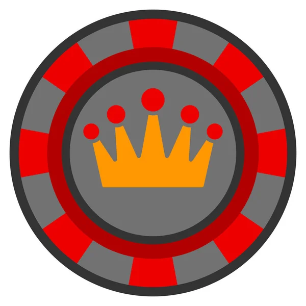 Royal Casino Chip Flat ikonen — Stock vektor