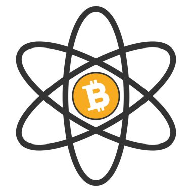 Bitcoin Atom düz simgesi