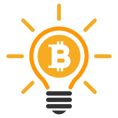 Bitcoin ampul Rays düz simgesi