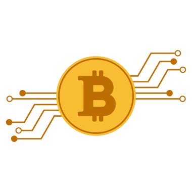Bitcoin devre bağlantıları düz simgesi